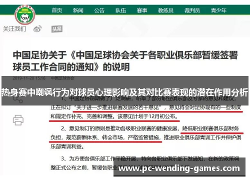 热身赛中嘲讽行为对球员心理影响及其对比赛表现的潜在作用分析