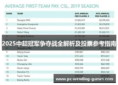 2025中超冠军争夺战全解析及投票参考指南