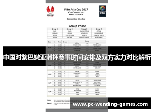 中国对黎巴嫩亚洲杯赛事时间安排及双方实力对比解析 中国对黎巴嫩亚洲杯赛事时间安排及双方实力对比解析