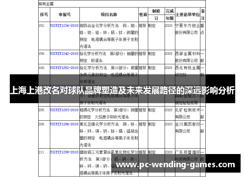 上海上港改名对球队品牌塑造及未来发展路径的深远影响分析 上海上港改名对球队品牌塑造及未来发展路径的深远影响分析